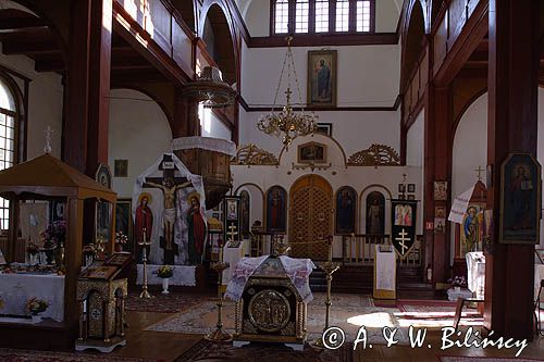 Lidzbark Warmiński, dawny kościół ewangelicki, obecnie cerkiew prawosławna, pseudoromanska bazylika, wnętrze