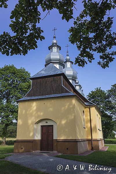 Malawa, murowana cerkiew św. Teodosija Pieczerskiego, zbudowana w 1897, Pogórze Przemyskie