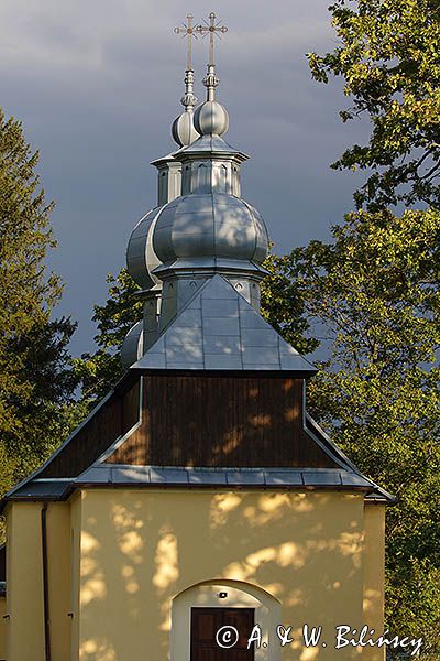 Malawa, murowana cerkiew św. Teodosija Pieczerskiego, zbudowana w 1897, Pogórze Przemyskie