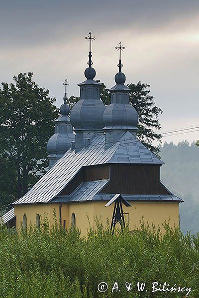 Malawa, murowana cerkiew św. Teodosija Pieczerskiego, zbudowana w 1897, Pogórze Przemyskie