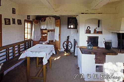 Markowa skansen, wnętrze chaty biedniackiej, / okolice Przeworska/ Muzeum Wsi Markowa, Rzeszowszczyzna, Podkarpacie, Kotlina Sandomierska