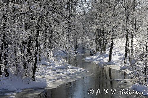 zima nad rzeczką Mazury Garbate