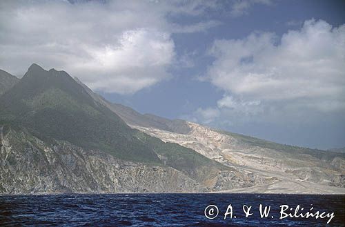 Soufriere Hills, Soufriere, wulkan na wyspie Montserrat na Morzu Karaibskim., Małe Antyle, Montserrat, Karaiby