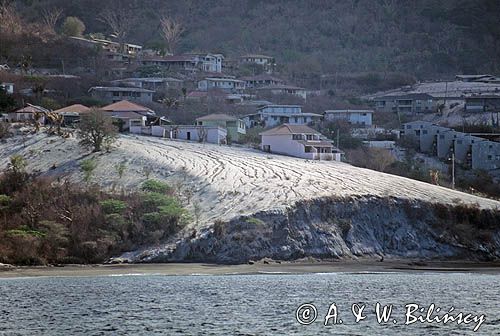 Miasto Plymouth na Montserrat, po wybuchu wulkanu Soufriere Hills, Soufriere na Morzu Karaibskim., Małe Antyle, Montserrat, Karaiby