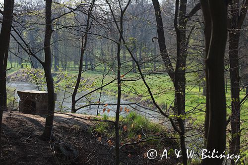 Park Mużakowski, Łęknica, lista światowego dziedzictwa UNESCO, rzeka Nysa Łużycka, widok ze strony polskiej, park po stronie polskiej, Widok Fredry