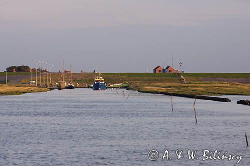 vissershaven, Noordpolderzijl, Fryzja, Waddenzee, Holandia, Morze Wattowe