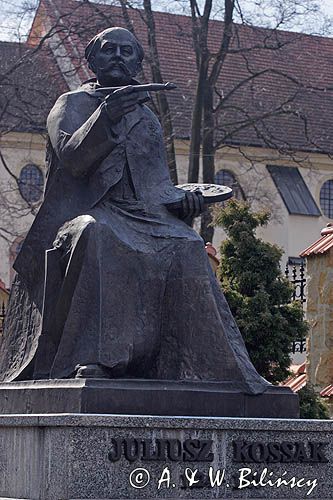 Nowy Wiśnicz, pomnik malarza Juliusza Kossaka, Pogórze Wiśnickie