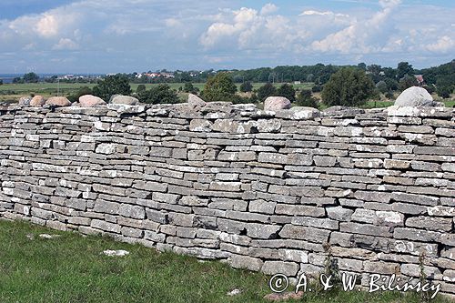 mur Karola X Gustawa na południu wyspy, wyspa Oland, Szwecja