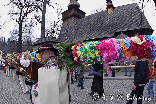 Rabka, palmy wielkanocne, Niedziela Palmowa, kościół pw św Marii Magdaleny