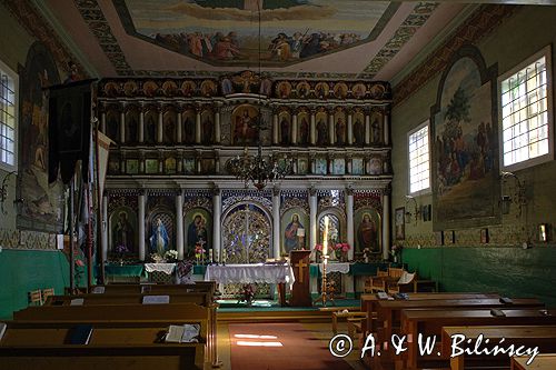 Radoszyce, zabytkowa cerkiew drewniana z 1868r, Bieszczady, ikonostas