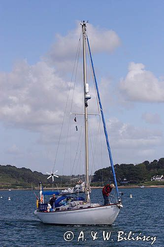 jacht typu Rival, s/y Restless II w Aber Wrac'h, Bretania, Francja