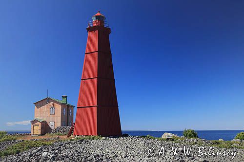 latarnia morska na wyspie Ritgrund, Archipelag Kvarken, Finlandia, Zatoka Botnicka