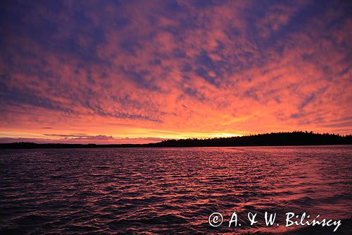 wschód słońca, Ronnholms skargard, Szwecja, Zatoka Botnicka