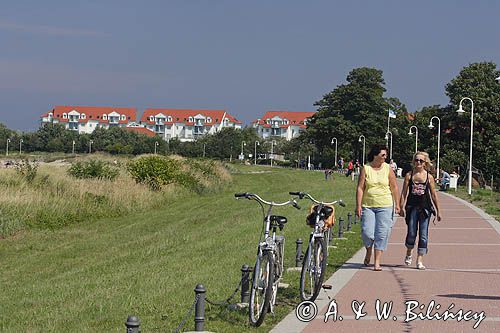 ścieżka wzdłuż plaży w Glowe na wyspie Rugia, Niemcy,