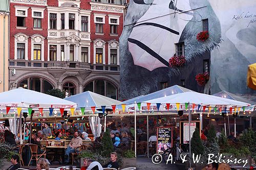 Ryga, kawiarnie na placu Doma Laukums, Stare Miasto, Łotwa