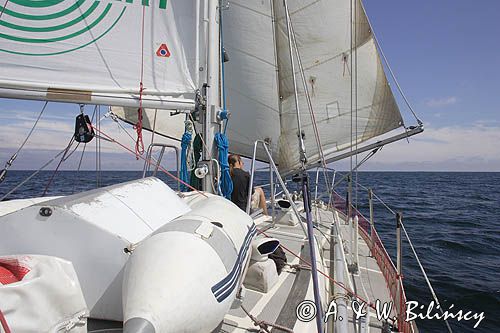 s/y Safran, Trismus 37, z wiatrem pod trzema żaglami