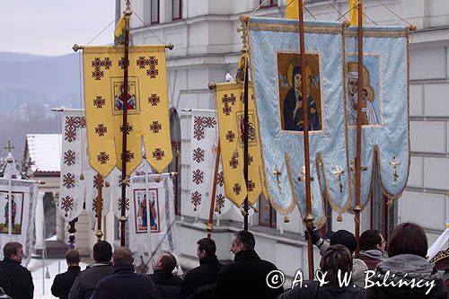 Sanok, prawosławne święto Jordanu, procesja z cerkwii nad San