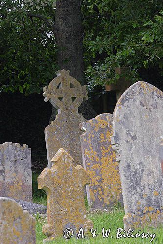 cmentarz koło koscioła St. Peter's w The village na wyspie Sark, Channel Islands, Anglia, Wyspy Normandzkie, Kanał La Manche