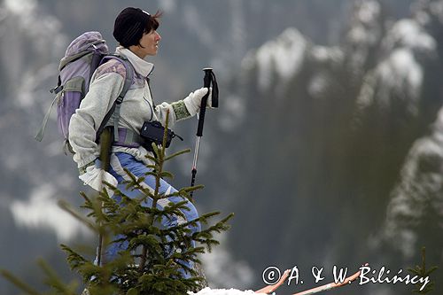 zima, skitouring w Tatrach, Tatrzański Park Narodowy Murań, widok z Murzasichla