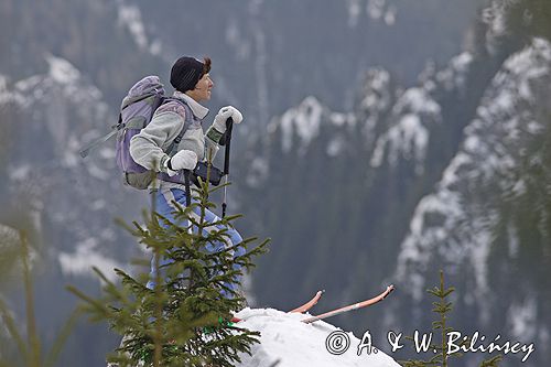 zima, skitouring w Tatrach, Tatrzański Park Narodowy Murań, widok z Murzasichla