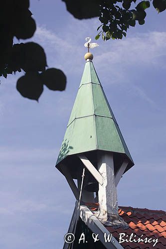 wieża kościoła na wyspie Spiekeroog, Wyspy Wschodnio-Fryzyjskie, Wattenmeer, Niemcy