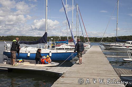 Pomost dla jachtów, Svartholm, Zatoka Fińska, Finlandia