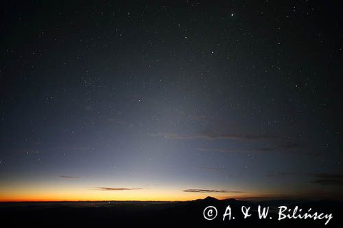 Światło zodiakalne, Bieszczady