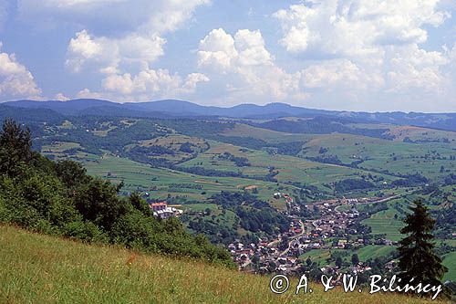 Szczawnica oraz Pasmo Radziejowej, widok z Palenicy