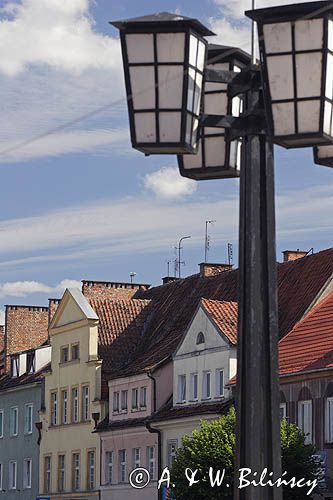 Szczytno, kamienice i latarnia, Mazury