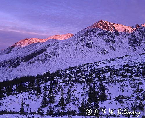 Tatry widok na Kościelec i Żółtą Turnię