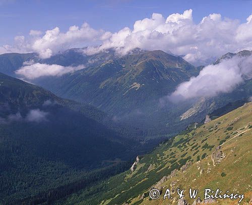 Tatry Dolina Cicha i Tomanowy, widok z Kasprowego