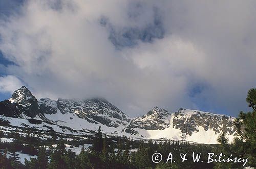 Tatry, Kościelec, Świnica, Pośrednia i Skrajna Turnia, widok z Doliny Gąsienicowej