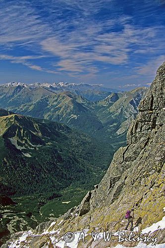 panorama spod Świnicy w Tatrach, Dolina Wierchcicha i Cicha