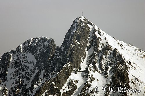 zima, Giewont, widok z Polany na Stołach, Tatrzański Park Narodowy