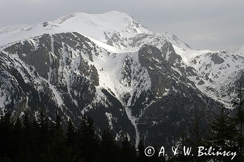 zima, Ciemniak, widok z Polany na Stołach, Tatrzański Park Narodowy