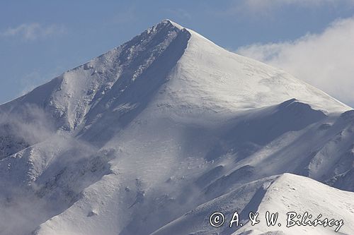 zima, Starorobociański Wierch, widok z Bobrowca, Tatrzański Park Narodowy Murań, widok z Murzasichla