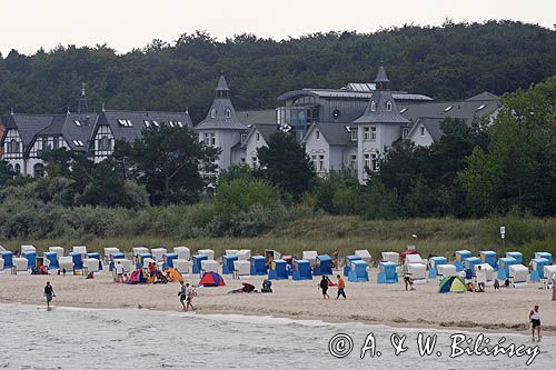 plaża i hotele w Zinnowitz na wyspie Uznam, Niemcy