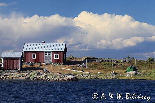 dom na wyspie Valassaaret, Archipelag Kvarken, Finlandia, Zatoka Botnicka