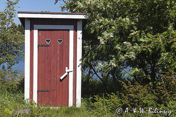 Toaleta na wyspie Valassaaret, Archipelag Kvarken, Finlandia, Zatoka Botnicka