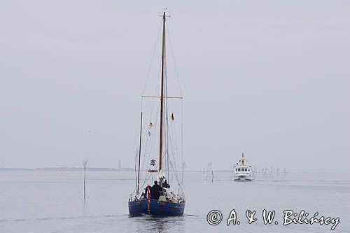 na &#180brzózkowym&#180 szlaku na Waddenzee koło wyspy Norderney, Wyspy Wschodnio-Fryzyjskie, Wattenmeer, Niemcy, Morze Wattowe