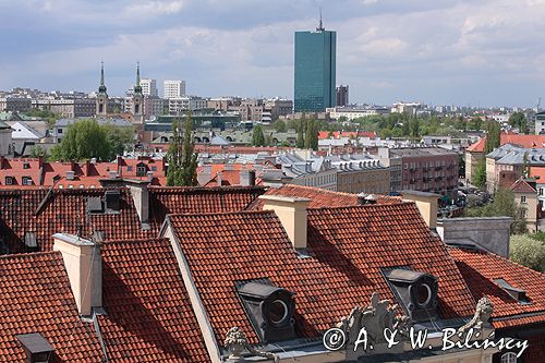 Warszawa wieżowiec Intraco panorama Warszawy z wieży koscioła św. Anny, budynki przy Krakowskim Przedmieściu