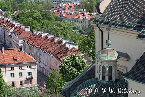 Warszawa Mariensztat i fragment koscioła św. Anny