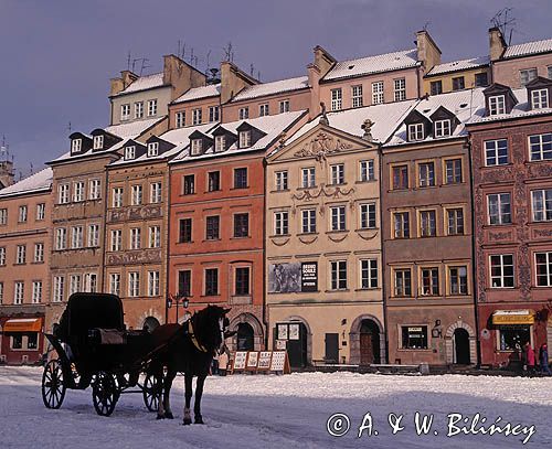 Warszawa rynek Starego Miasta - zimą