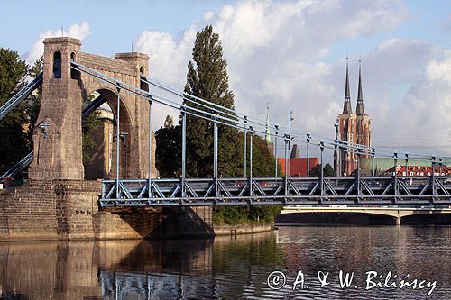 Wrocław, Most Grunwaldzki, rzeka Odra, Katedra