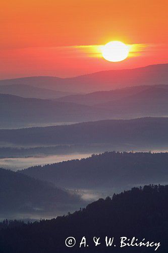 wschód słońca na Połoninie Wetlińskiej, Bieszczady