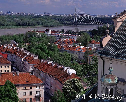 Warszawa, Most świętokrzyski, Wisła, Mariensztat, kościół św. Anny