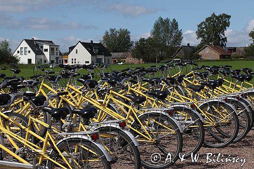 Wypożyczalnia rowerów na wyspie Ven, Hven, Sund, Szwecja