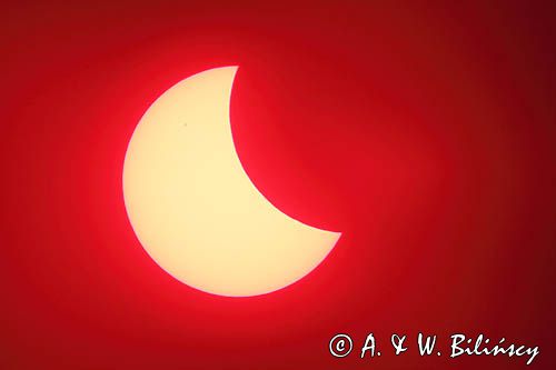 Częściowe zaćmienie Słońca. Bieszczady. Partial eclipse of the sun fot A&W Bilińscy, bank zdjęć