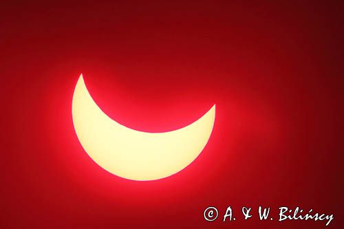 Częściowe zaćmienie słońca, Bieszczady, 20.03.2015. Partial eclipse of the sun, Poland, fot A&W Bilińscy