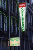 szyld i neon - koffeeshop, Amsterdam, Holandia